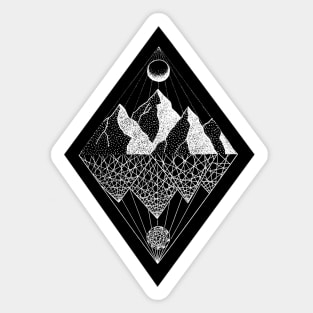 Mountains Diamond Shape Sticker